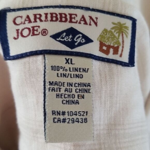 Caribbean Joe 100% Linen  Shirt - Picture 5 of 6